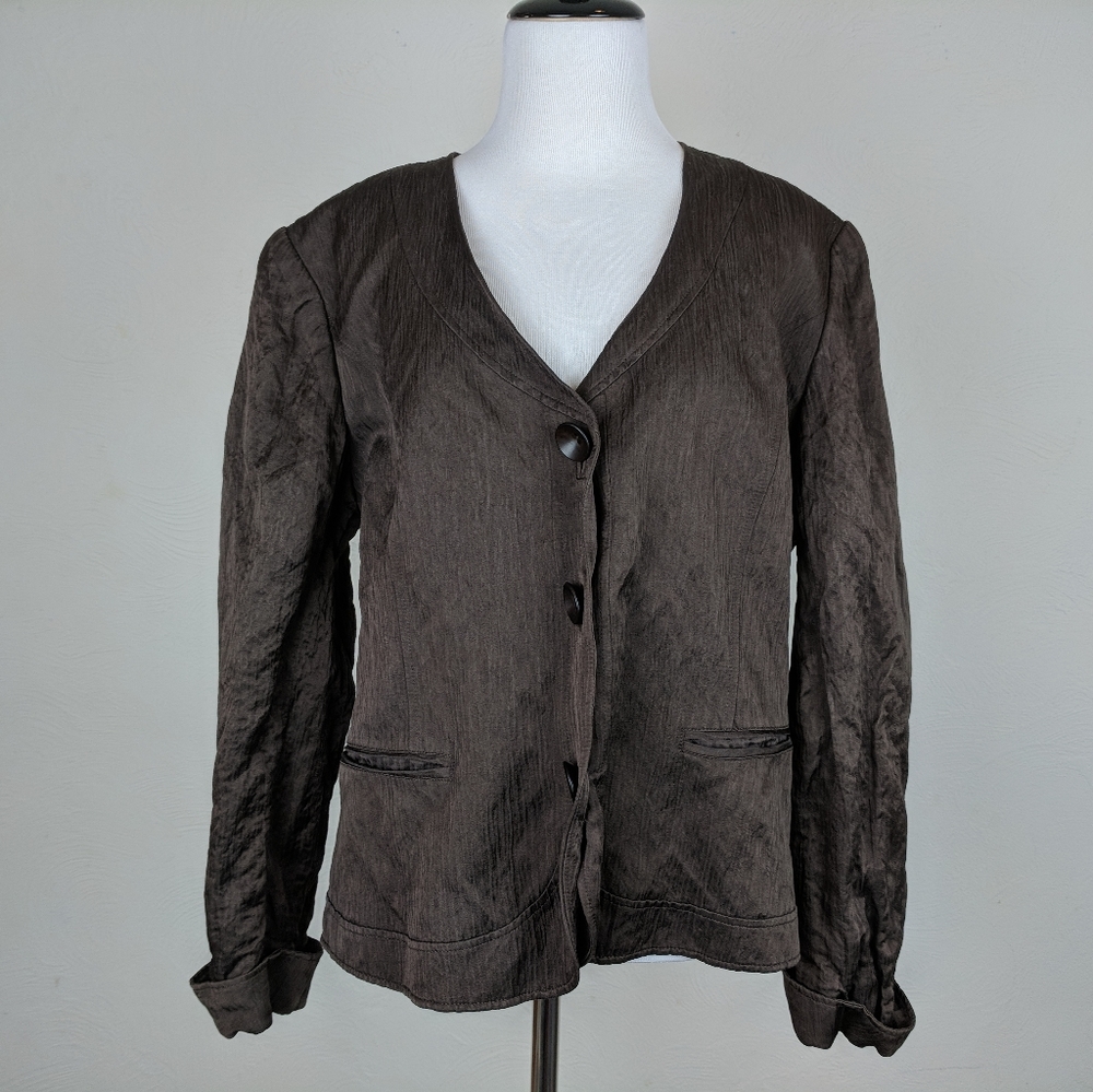 Lafayette 148 New York Jacket Plus Designer Evening Formal Brown